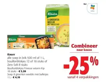 Colruyt Knorr bouillonblokjes finesse vetarm kip 16 stuks aanbieding