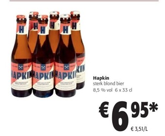 Colruyt Hapkin sterk blond bier 8,5 % vol 6 x 33 cl aanbieding