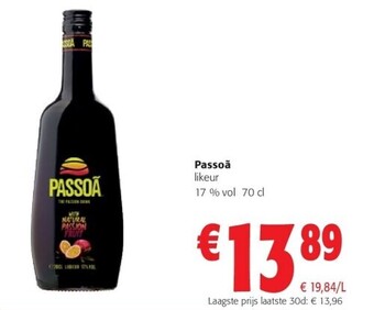 Colruyt Passoã likeur 17 % vol 70 cl aanbieding