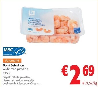 Colruyt Boni selection wilde roze garnalen 125 g aanbieding