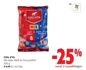 Colruyt Côte d'or mix eitjes melk en puur-praliné 350 g aanbieding