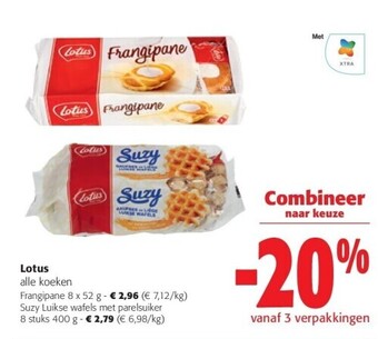 Colruyt Lotus frangipane 8 x 52 g aanbieding