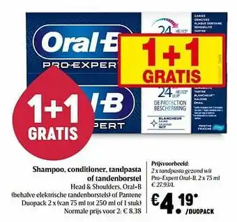 Delhaize Tandpasta gezond wit pro-expert oral-b aanbieding