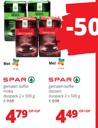 Spar Gemalen koffie dessert 2x500G aanbieding