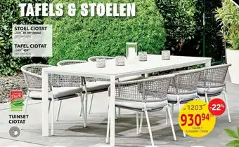 Ciotat Tuinset 1 tafel + 6 stoelen