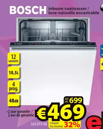 ElectroStock Inbouw vaatwasser/ bosch lave-vaisselle encastrable aanbieding