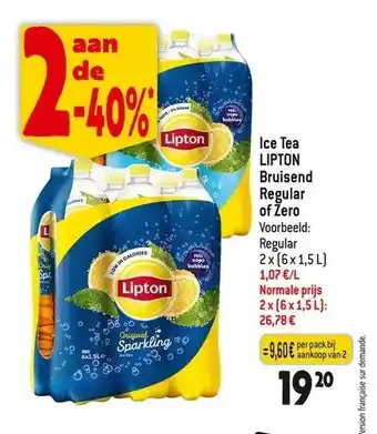 Ice tea lipton bruisend regular of zero