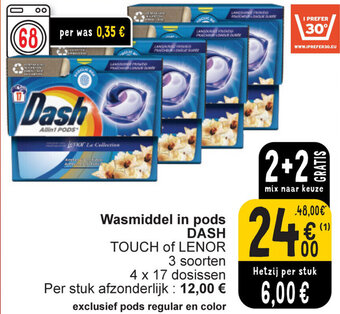 Cora Dash Wasmiddel in Pods Touch of Lenor aanbieding