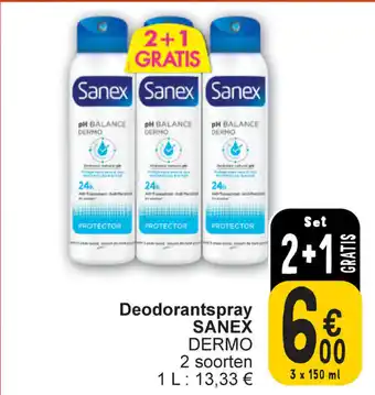 Cora Sanex Deodorantspray Dermo 3 x 150ml aanbieding