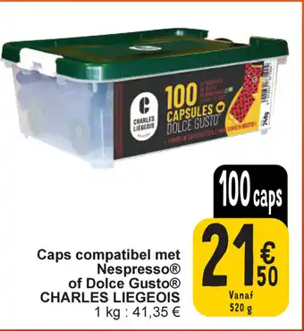 Cora Charles Liegeois Caps Compatibel met Nespresso of Dolce Gusto 520g aanbieding