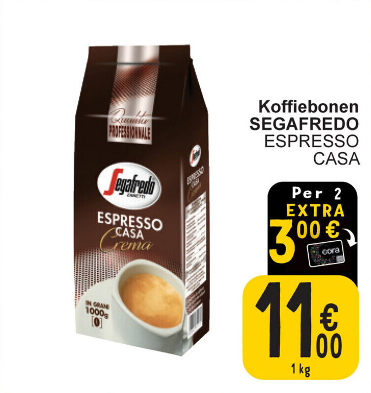 Segafredo Koffiebonen Espresso Casa 1kg promotie bij Cora