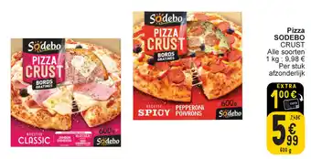 Cora Sodebo pizza crust alle soorten 600 g aanbieding