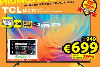 ElectroStock TLC LED TV 4K 70" aanbieding