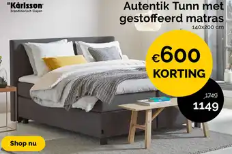 Beter Bed Karlsson Autentik Tunn met gestoffeerd matras 140*200cm aanbieding