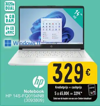 Cora Hp Notebook HP 14S-FQ0194NB (3093809) aanbieding