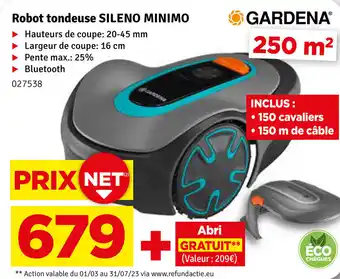 Gardena Sileno Minimo robot tondeuse
