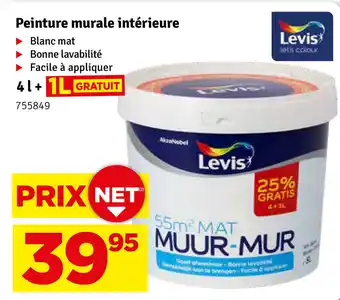 Mr Bricolage Levis peinture murale interieure 4L aanbieding