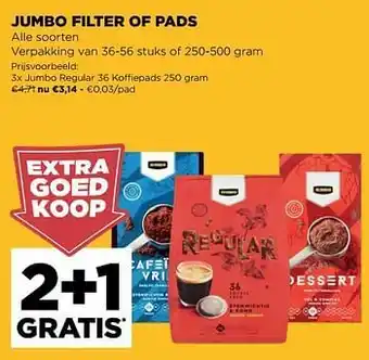 Jumbo regular 36 koffiepads
