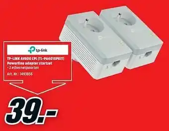 Tp-link av600 cpl tl-pa4015pkit powerline adapter startset