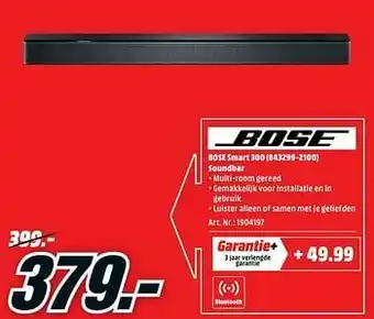 MediaMarkt Bose smart 300 843299-2100 soundbar aanbieding