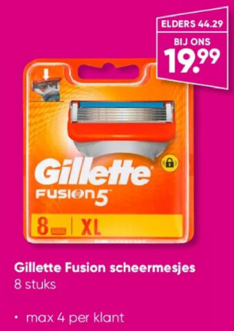 Big Bazar Gillette fusion scheermesjes 8 stuks aanbieding