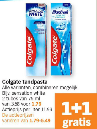 Albert Heijn Colgate tandpasta aanbieding