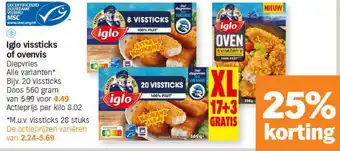 Iglo vissticks of ovenvis