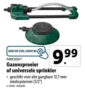 Gazonsproeier of universele sprinkler 12.7 mm