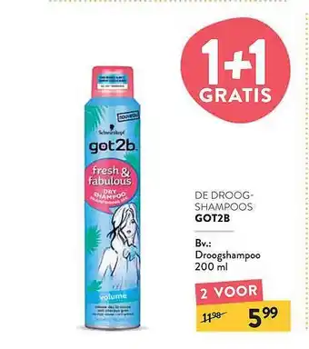 De Droogshampoo Got2b 200 ml