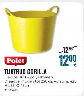 Meno Pro Polet Tubtrug Gorilla aanbieding