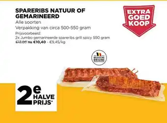 Jumbo Spareribs Natuur Of Gemarineerd aanbieding