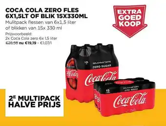 Jumbo Coca Cola Zero Fles 6x1 5LT Of Blik 15x330ML aanbieding