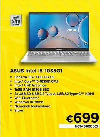 CompuDeals Asus Intel I5-1035G1 aanbieding