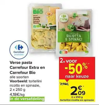 Carrefour Market Verse Pasta Carrefour Extra En Carrefour Bio aanbieding