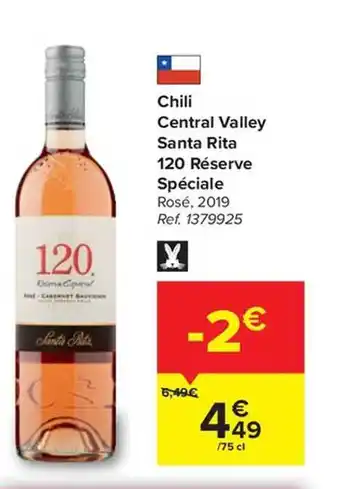 Carrefour Chili Central Valley Santa Rita 120 Reserve Speciale aanbieding
