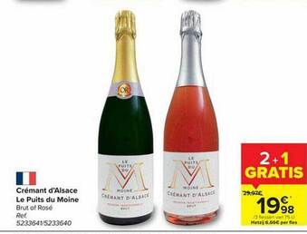 Carrefour Cremant D'alsace Le Puits Du Moine aanbieding