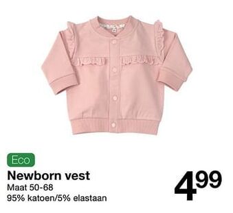 Zeeman Newborn vest maat 50-68 aanbieding