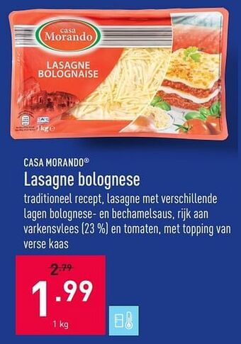 ALDI Lasagne bolognese 1 kg aanbieding