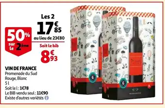 Vin de france promenade du sud rouge, blanc 5L