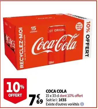 Auchan Coca cola 15 x 33cl aanbieding