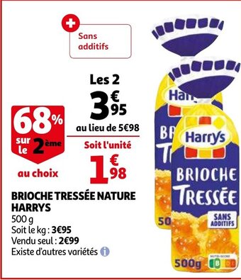 Auchan Harrys brioche tressee nature 500g aanbieding