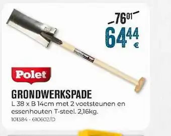 Polet Grondwerkspade l38 x b14 cm