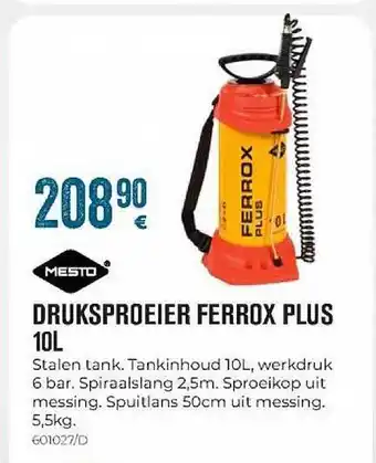 Meno Pro Mesto Drunksproeier Ferrox Plus 10l aanbieding