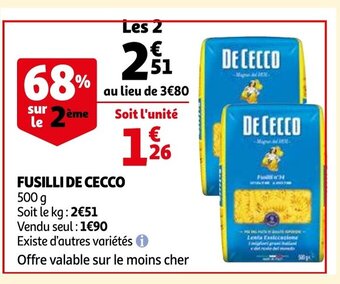 De cecco fusilli 500g