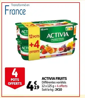 Auchan Activia fruits 12 x 125g aanbieding