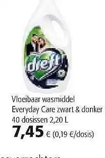 Colruyt Dreft Vloeibaar Wasmiddel Everyday Care Zwart & Donker aanbieding