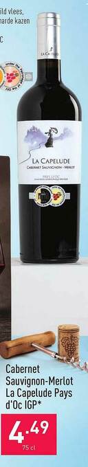ALDI Cabernet Sauvignon-merlot La Capelude Pays D'oc Igp aanbieding