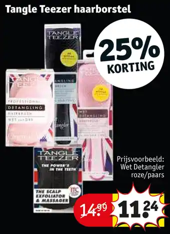 Kruidvat Tangle teezer haarborstel wet detangler roze/paars aanbieding