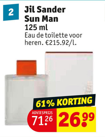 Kruidvat Jil sander sun man 125 ml aanbieding