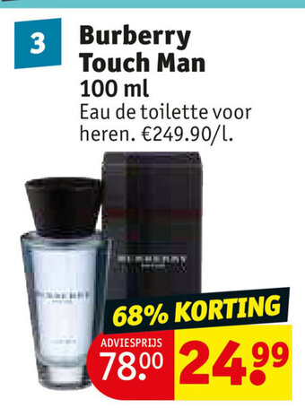 Kruidvat Burberry touch man 100ml aanbieding
